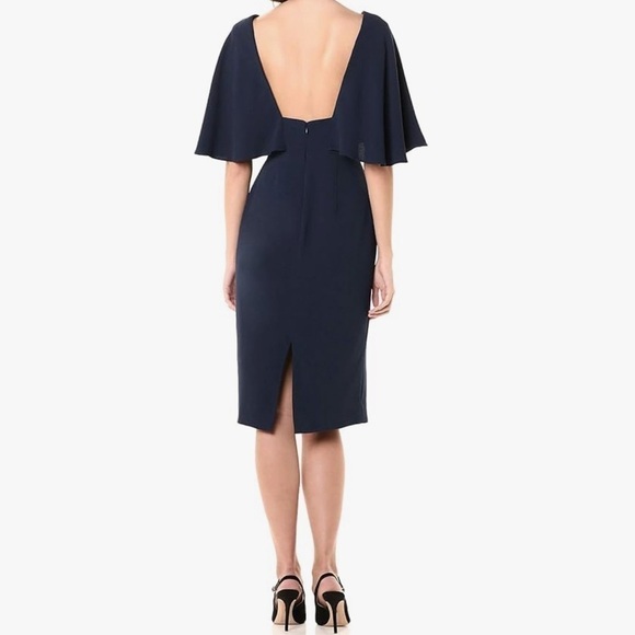 Dress The Population Navy Louisa Flutter Sleeve Sheath Dress Small (Best Fits XS - Picture 3 of 9